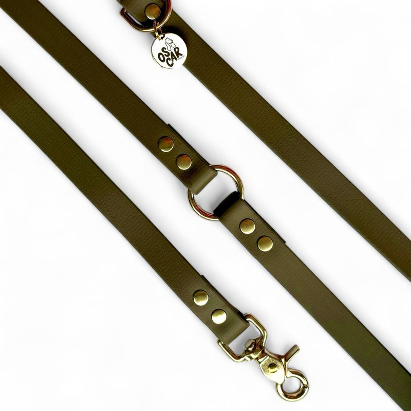 Laisse Mutli-positions Biothane® Kaki