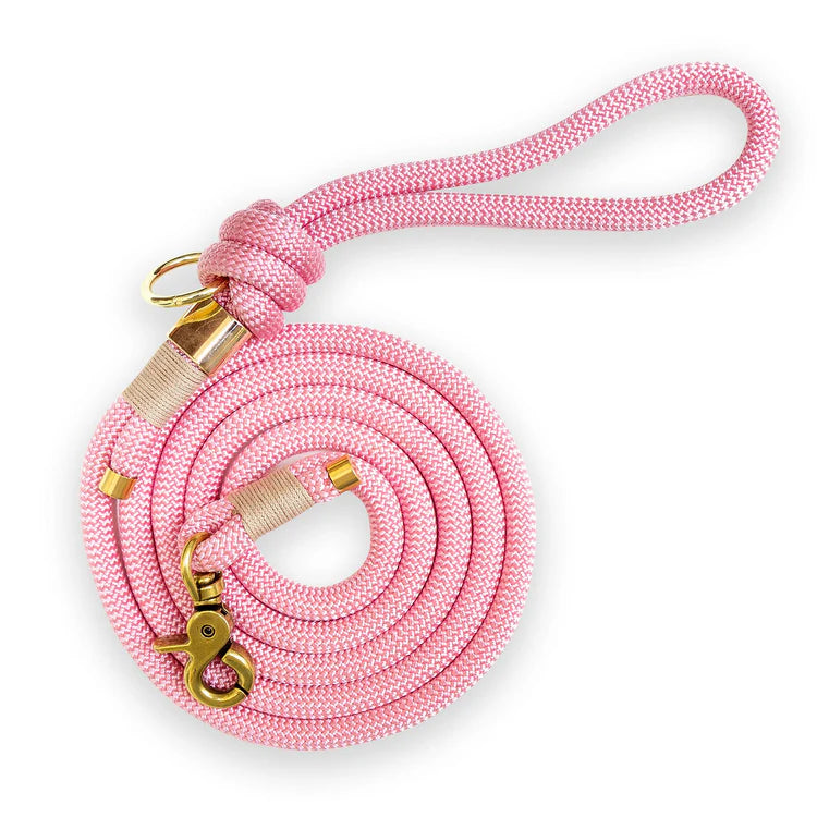 Laisse Corde Rose Pastel