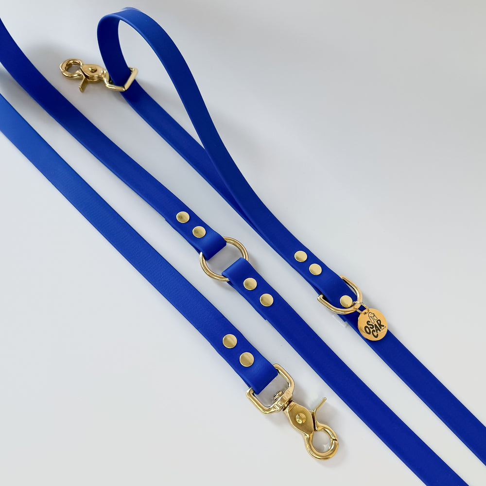 Laisse Mutli-positions Biothane® Bleu Roi