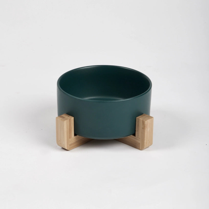 Gamelle avec support en bois - Vert